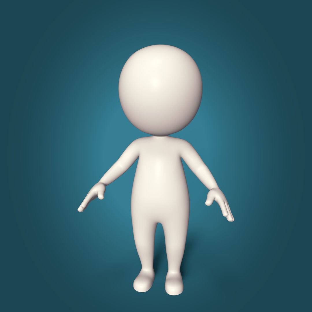 Cartoon Character - Man - Boy - Stickman Low-poly 3D model_2