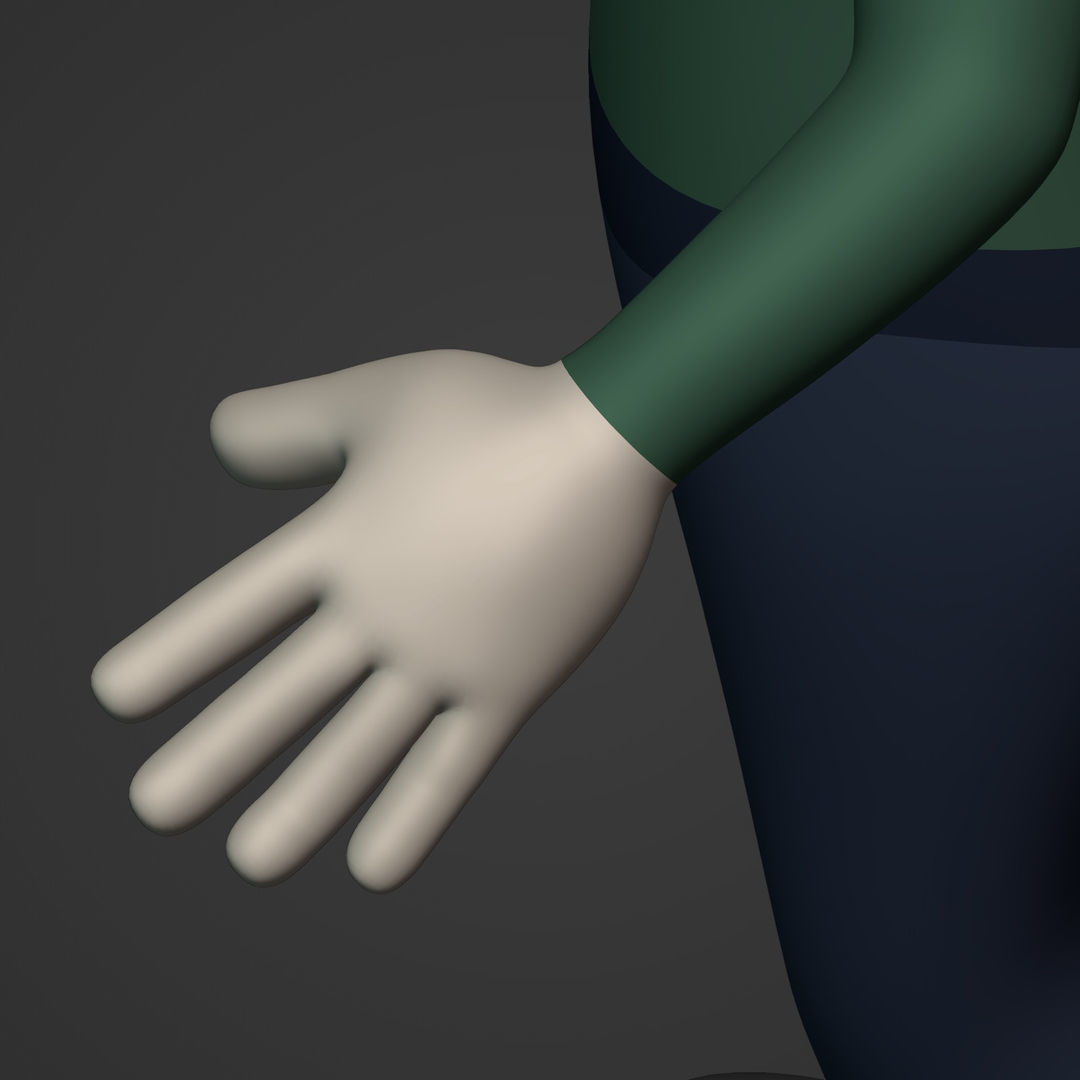 Cartoon Character - Man - Boy - Stickman Low-poly 3D model_17