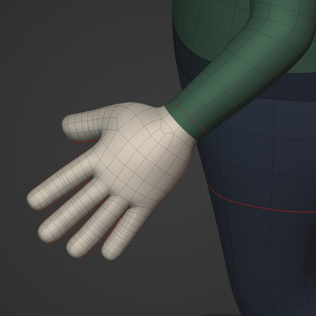 Cartoon Character - Man - Boy - Stickman Low-poly 3D model_18