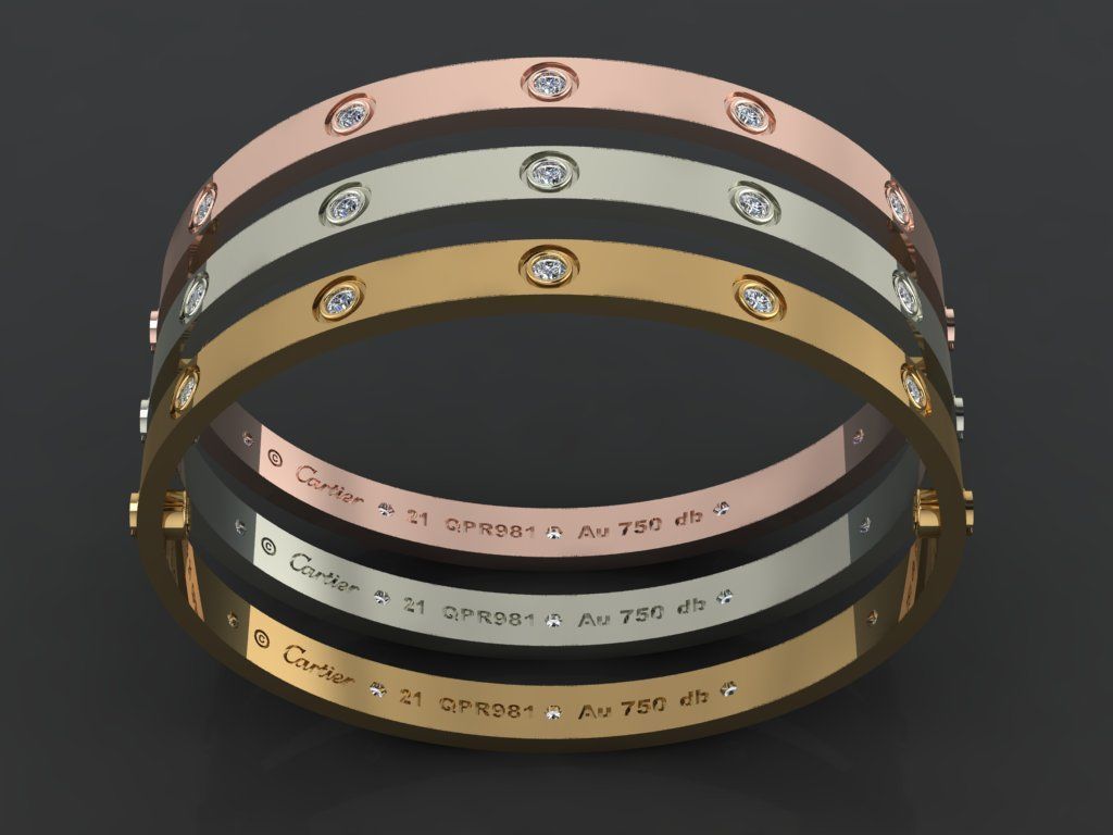 Love Bracelet 21 Size Full 3D print model_2