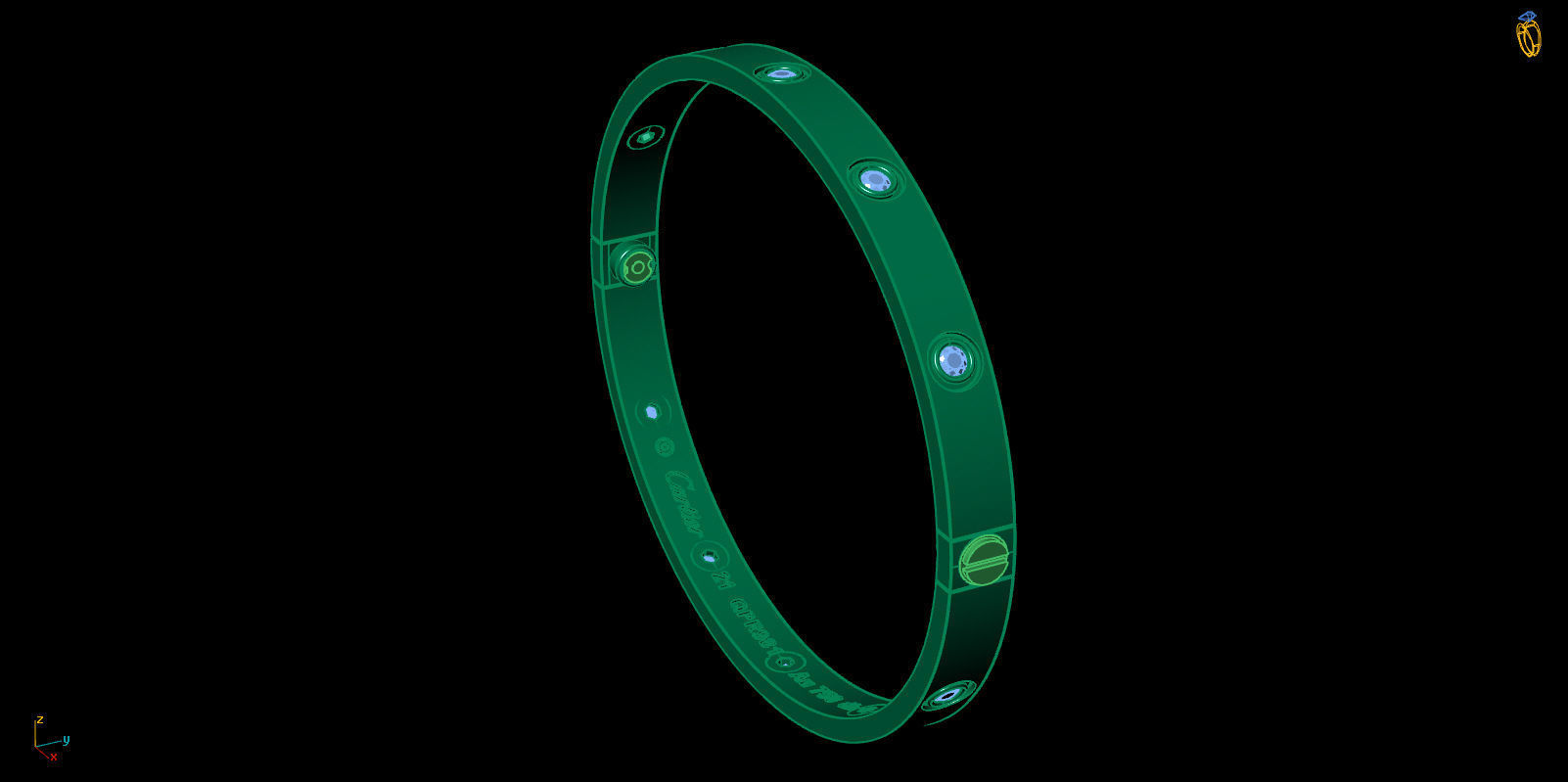 Love Bracelet 21 Size Full 3D print model_13