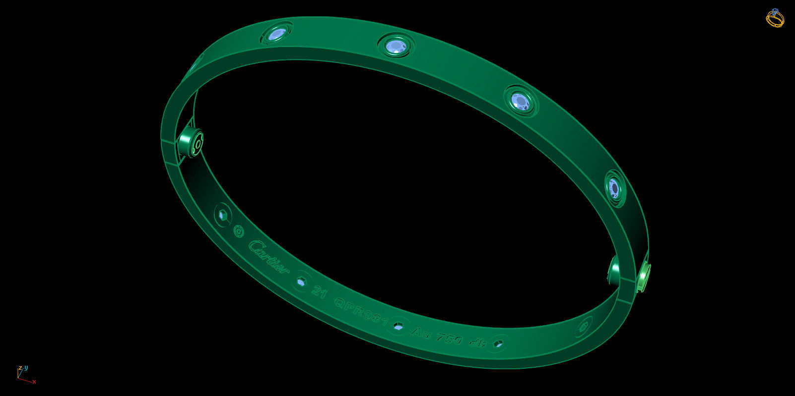 Love Bracelet 21 Size Full 3D print model_6