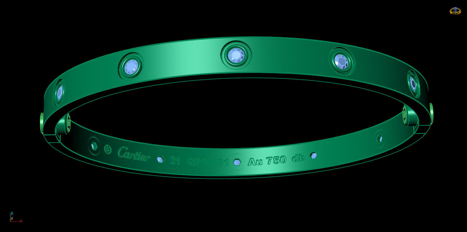 Love Bracelet 21 Size Full 3D print model_12