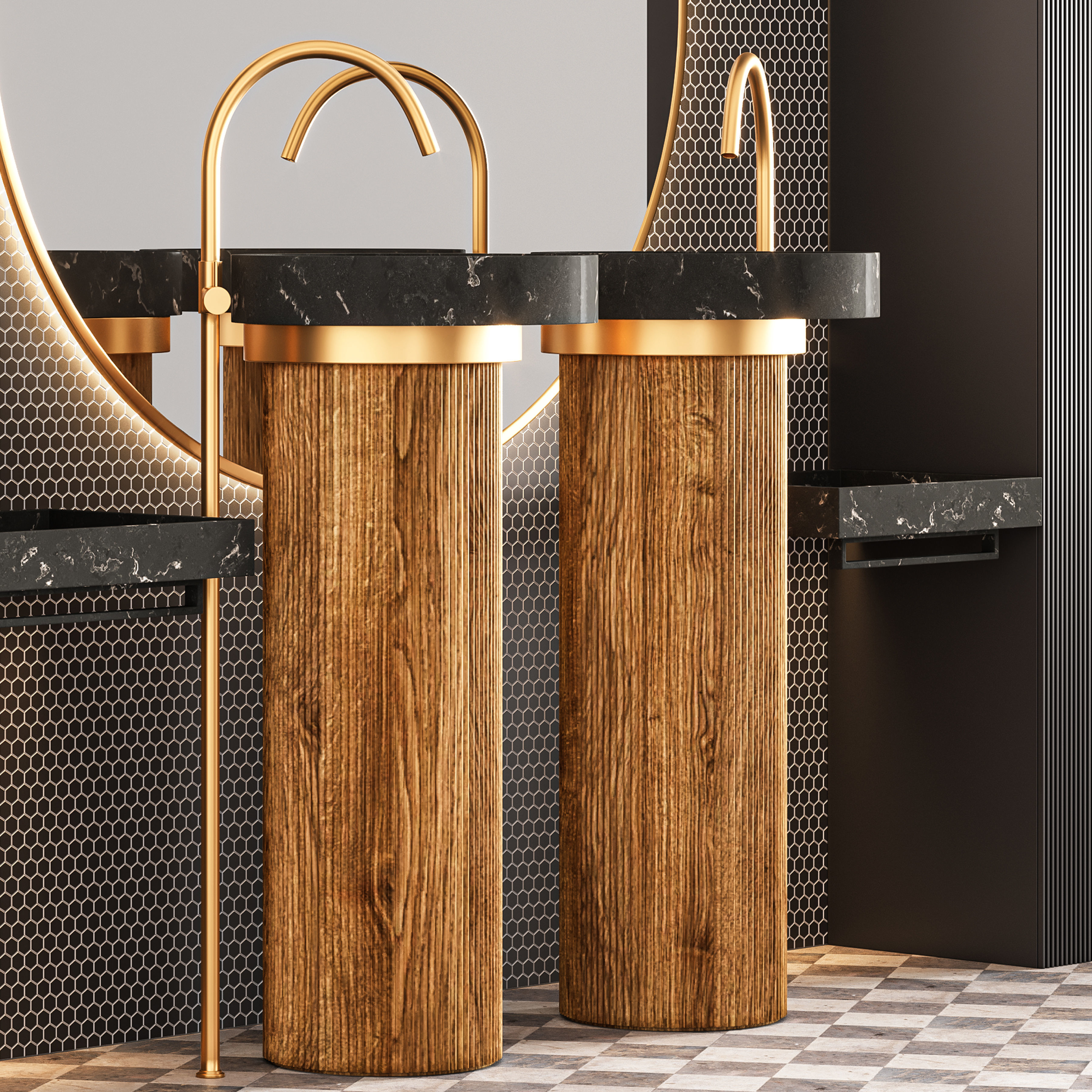 Bathroom Furniture Set 01 3D model_3