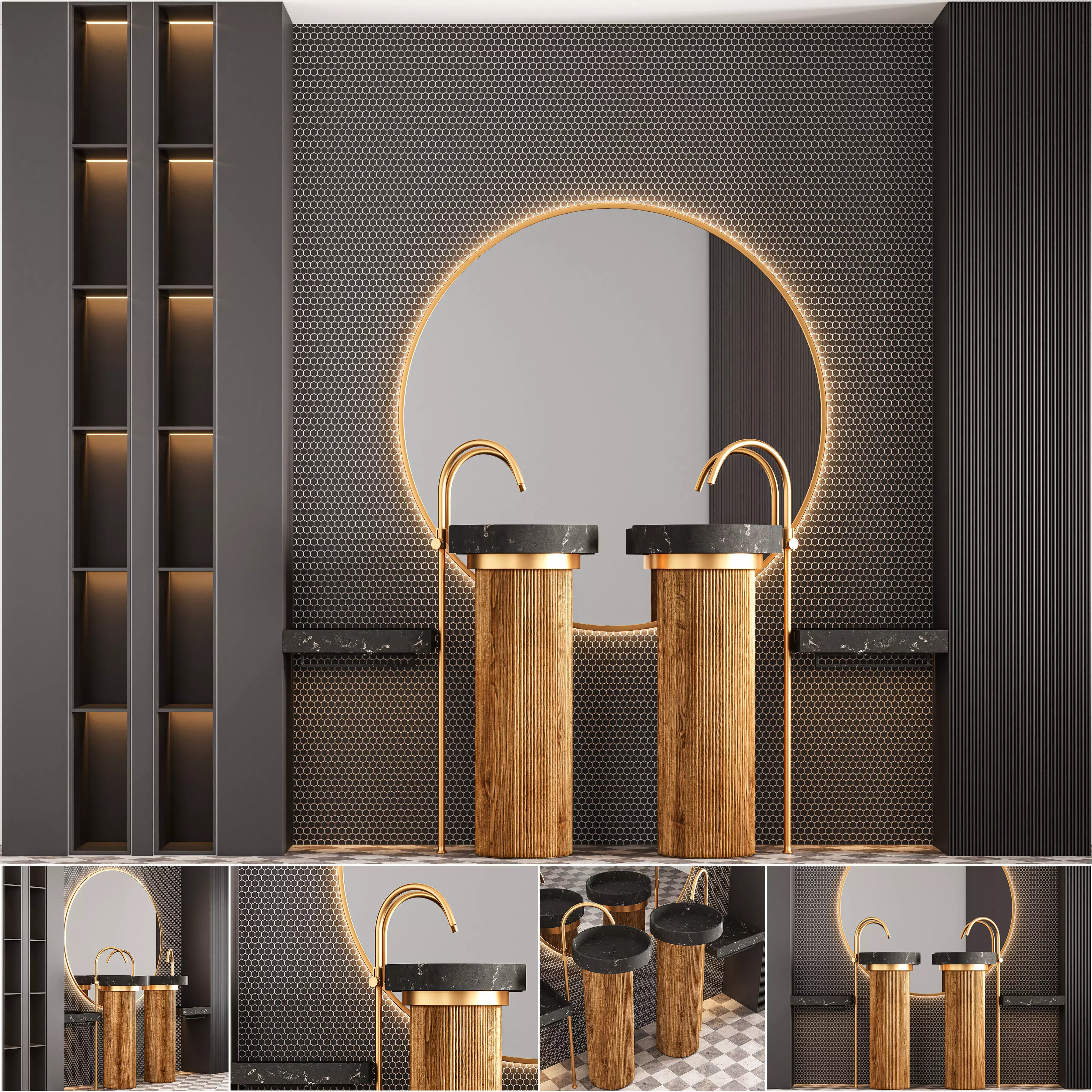 Bathroom Furniture Set 01 3D model_0