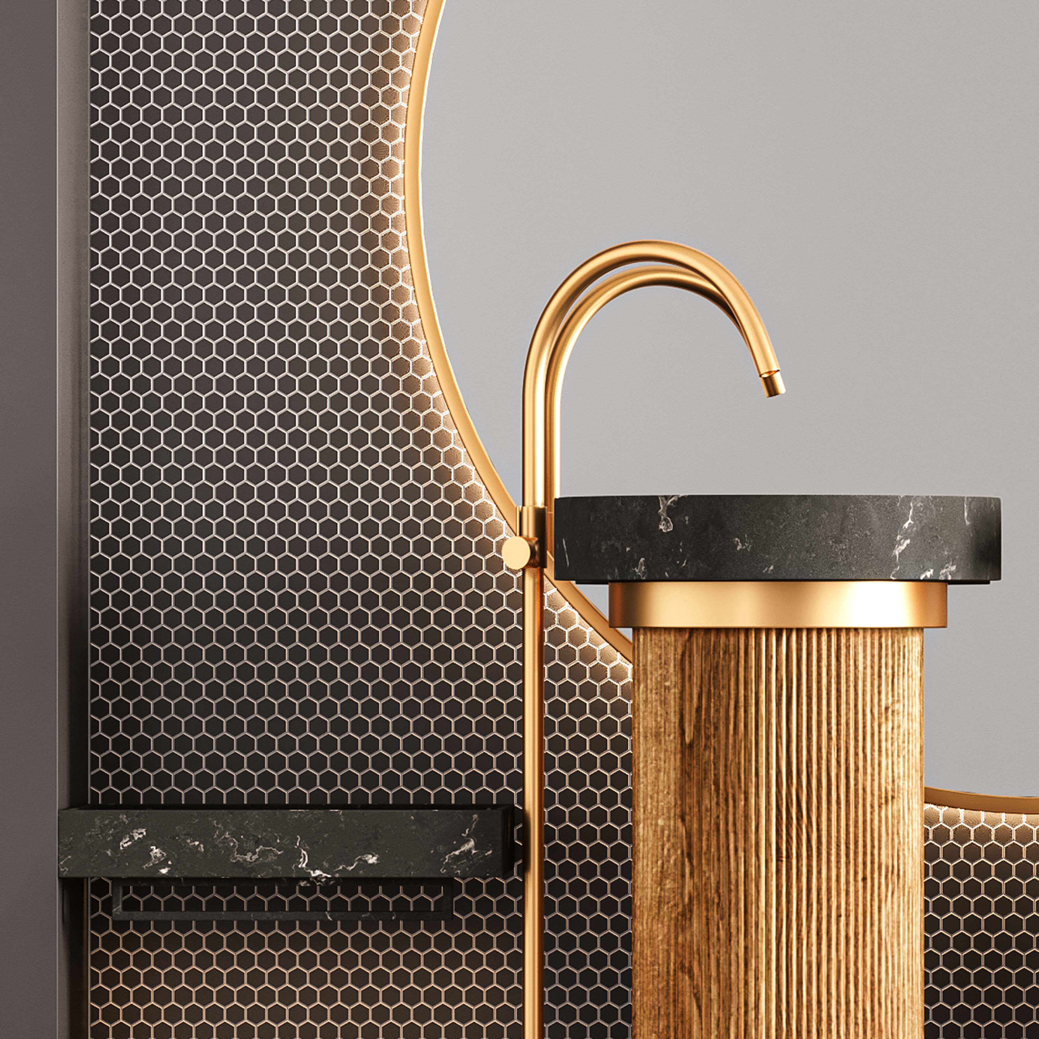 Bathroom Furniture Set 01 3D model_5