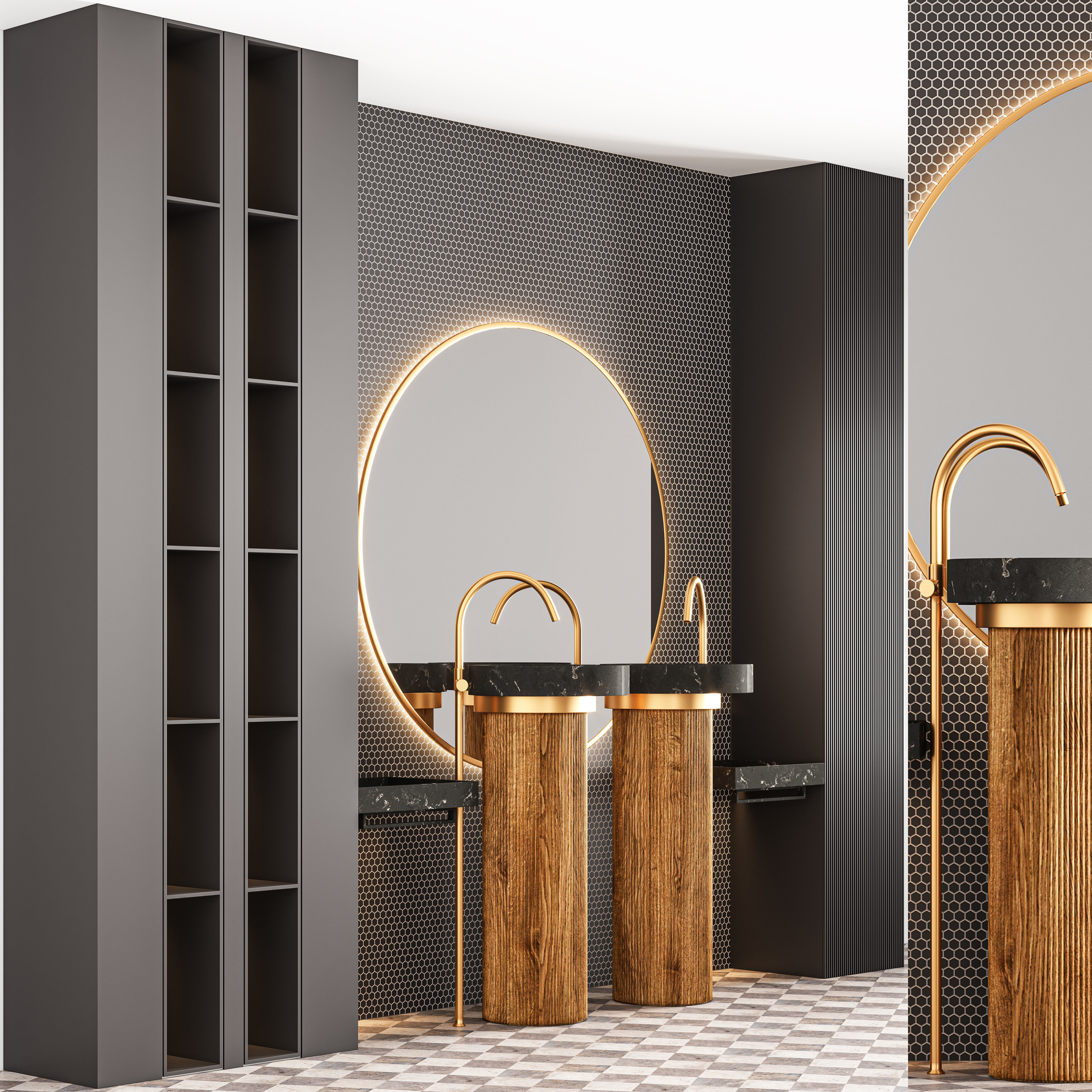 Bathroom Furniture Set 01 3D model_1