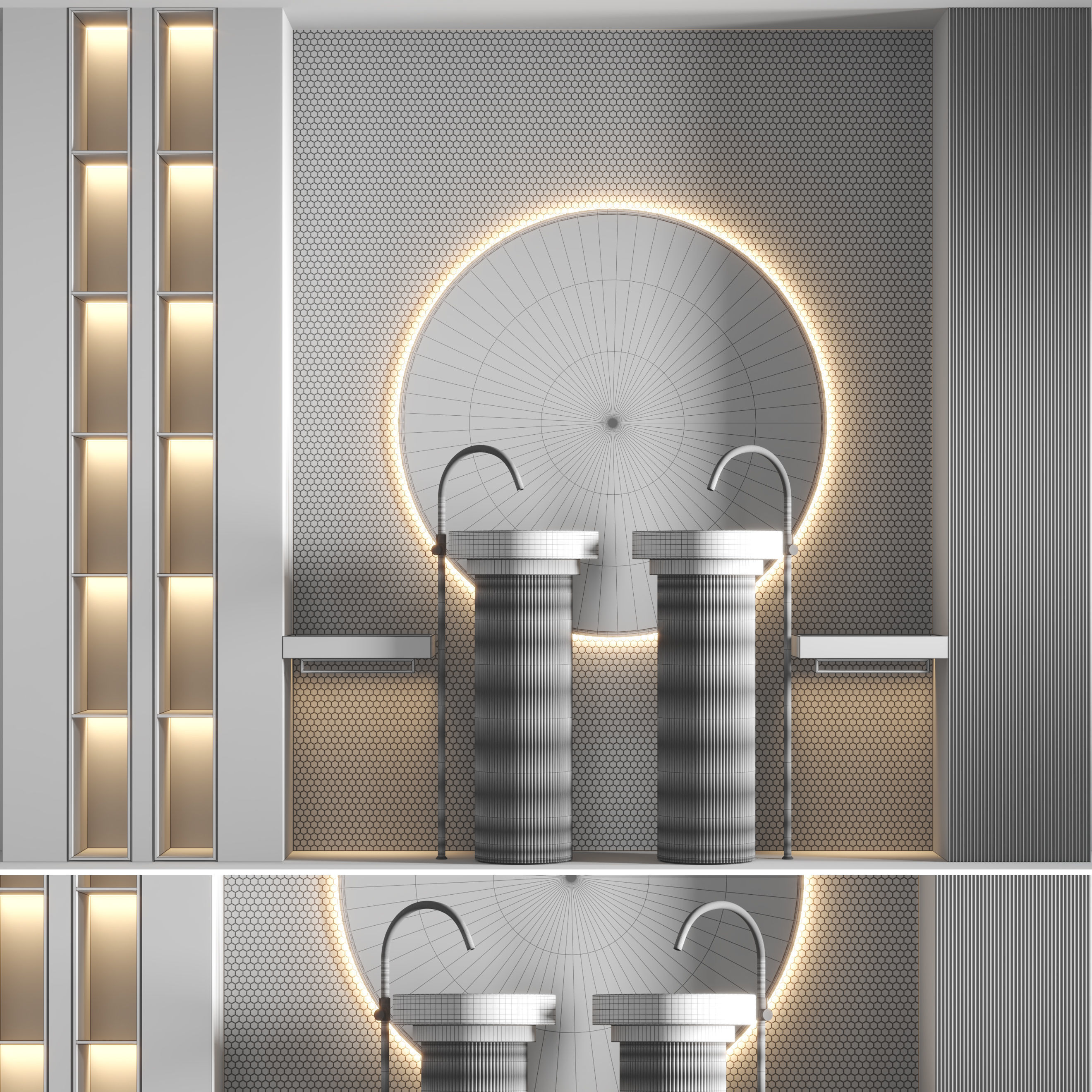 Bathroom Furniture Set 01 3D model_6