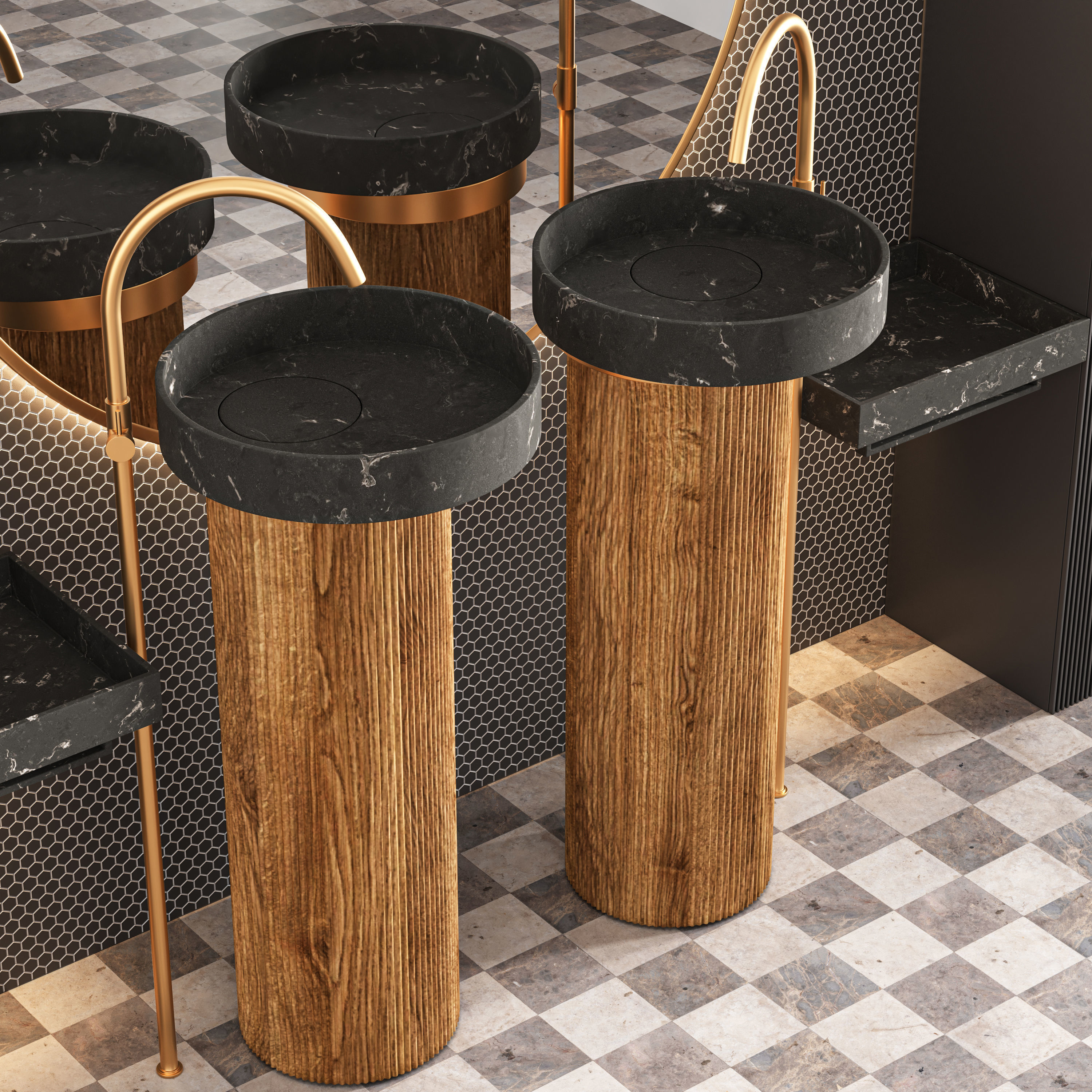 Bathroom Furniture Set 01 3D model_4