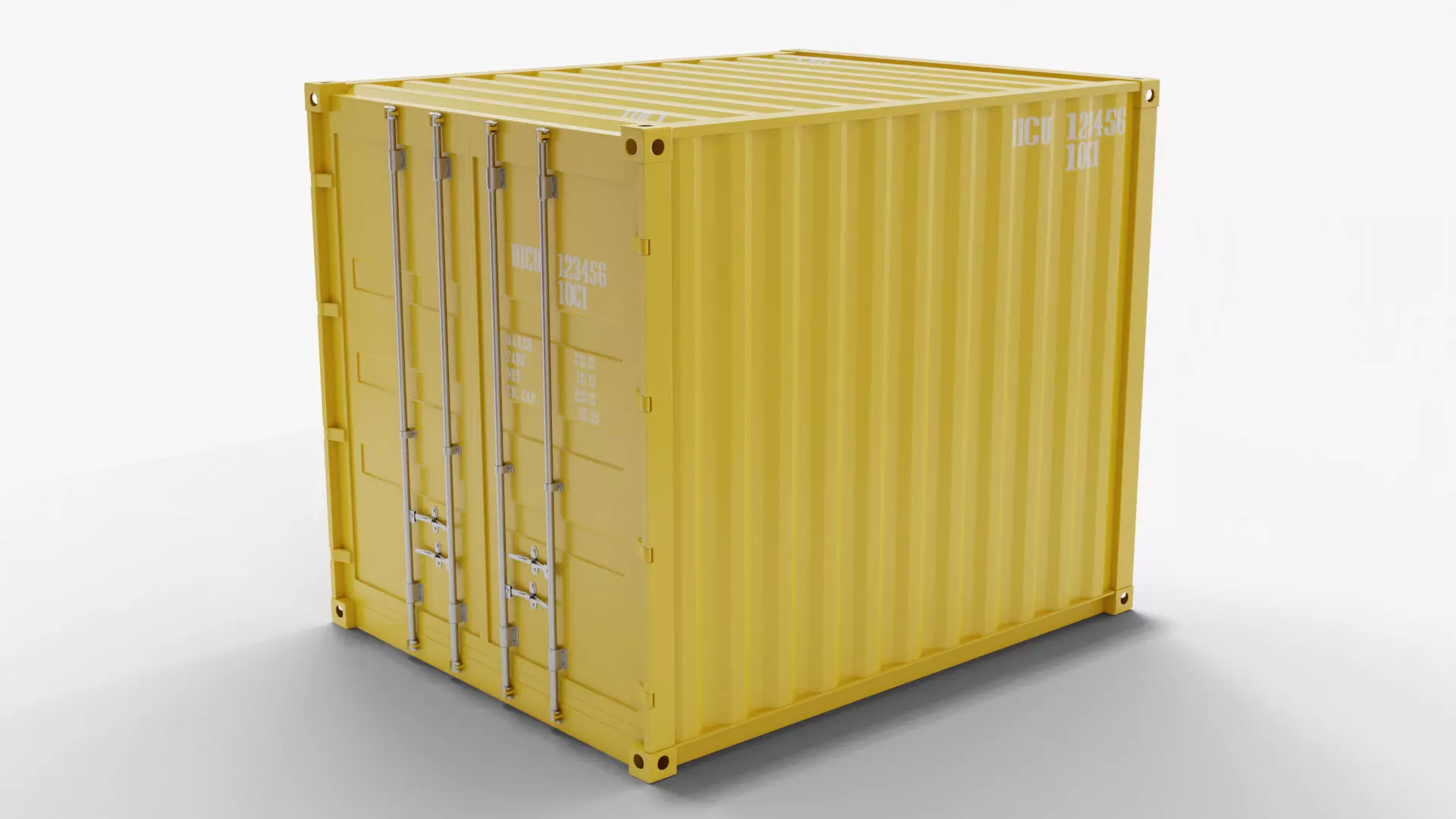 10Ft Cargo Container - Yellow - Clean 3D model