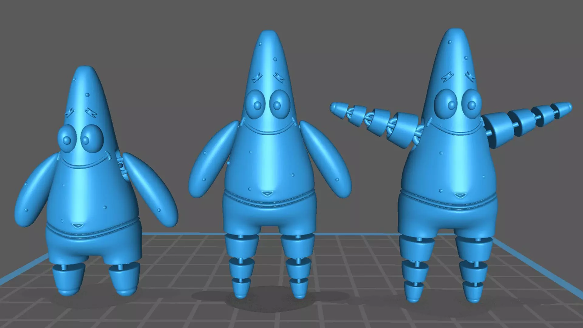 Patrick Star  3 Variants 3D print model_0