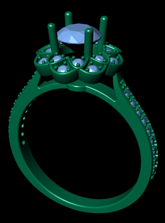 Women diamond engagement ring 3d render 3D print model_4