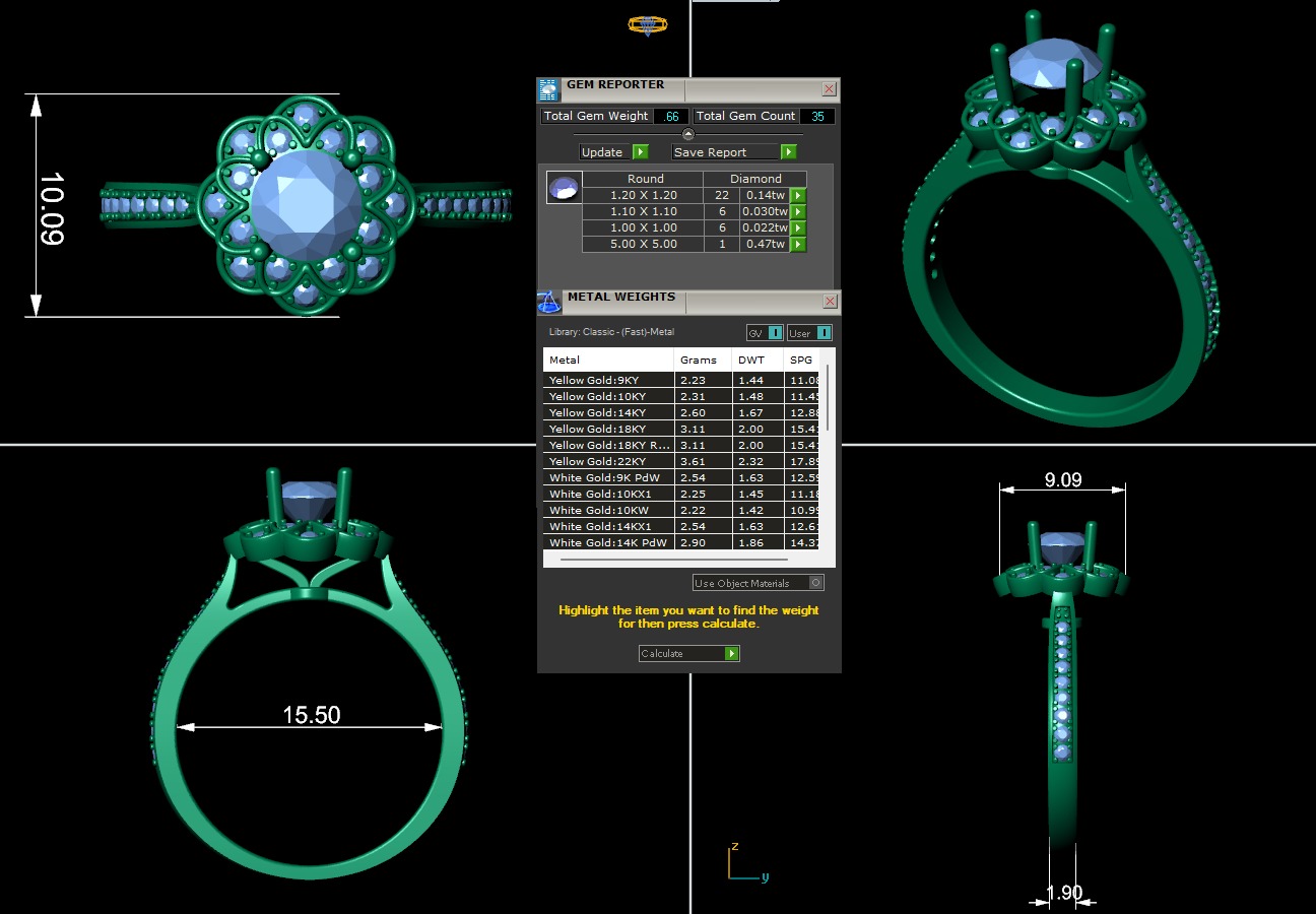 Women diamond engagement ring 3d render 3D print model_3