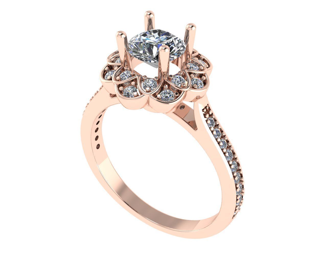 Women diamond engagement ring 3d render 3D print model_1