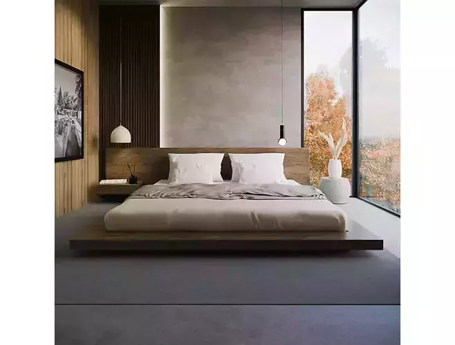 Minimalist Bedroom-Interior 3D model