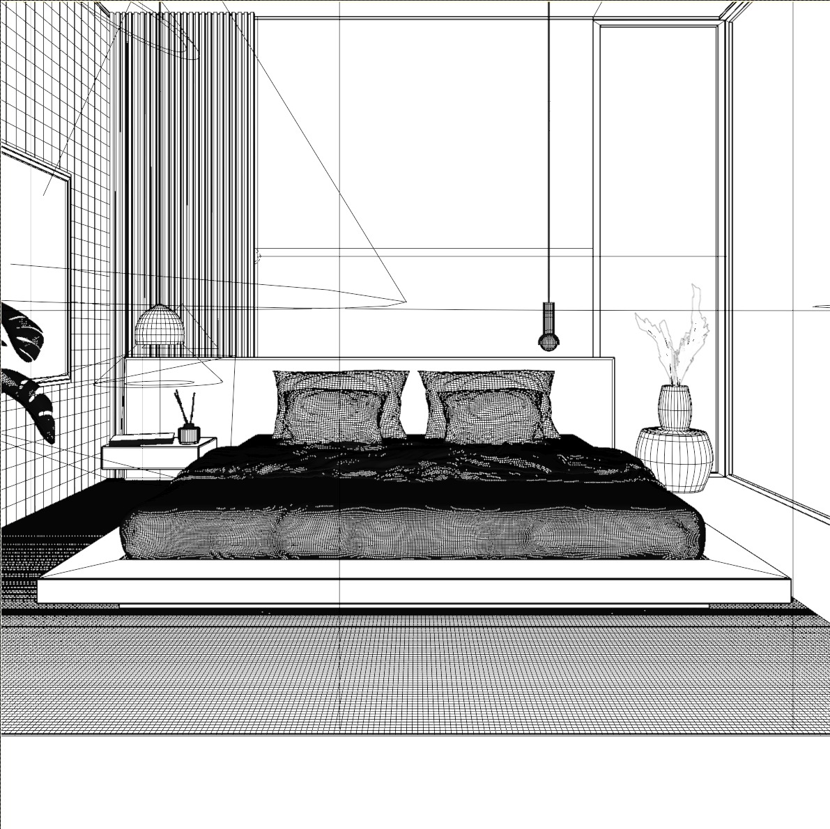 Minimalist Bedroom-Interior 3D model_6