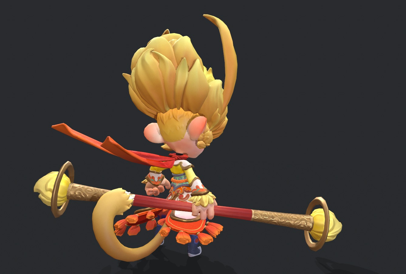 monkey Low-poly 3D model_4