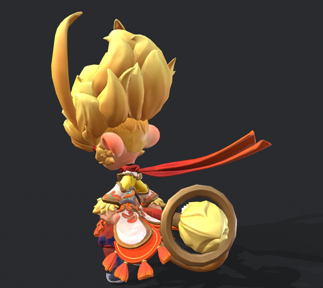 monkey Low-poly 3D model_3