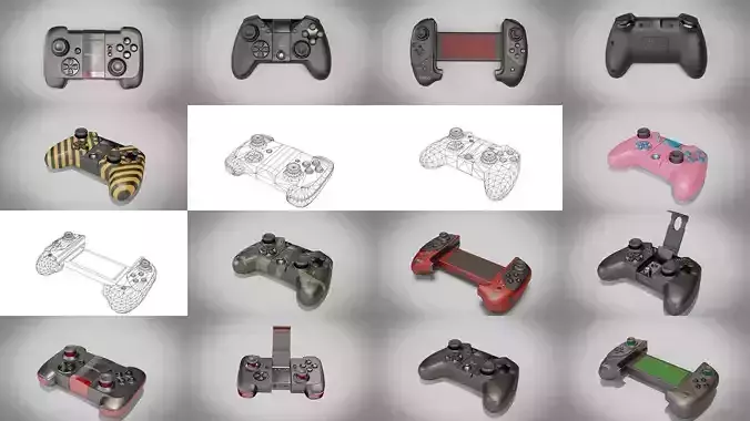 Generic Game Controller Bundle 3D Model Collection
