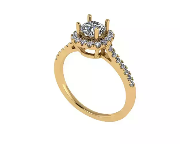 Women diamond engagement ring 3d render