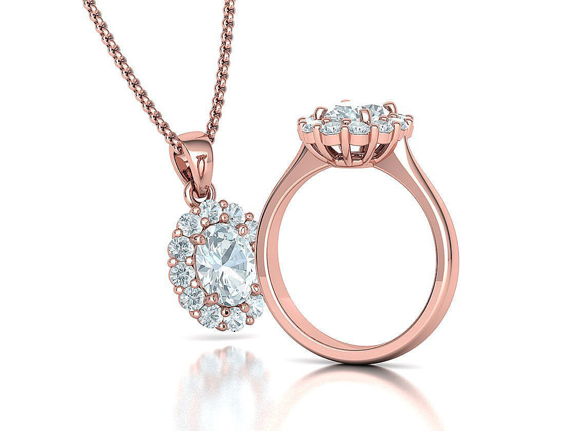 8x6 Oval 1ct Gem Princess Diana Ring and Pendant Collection _17