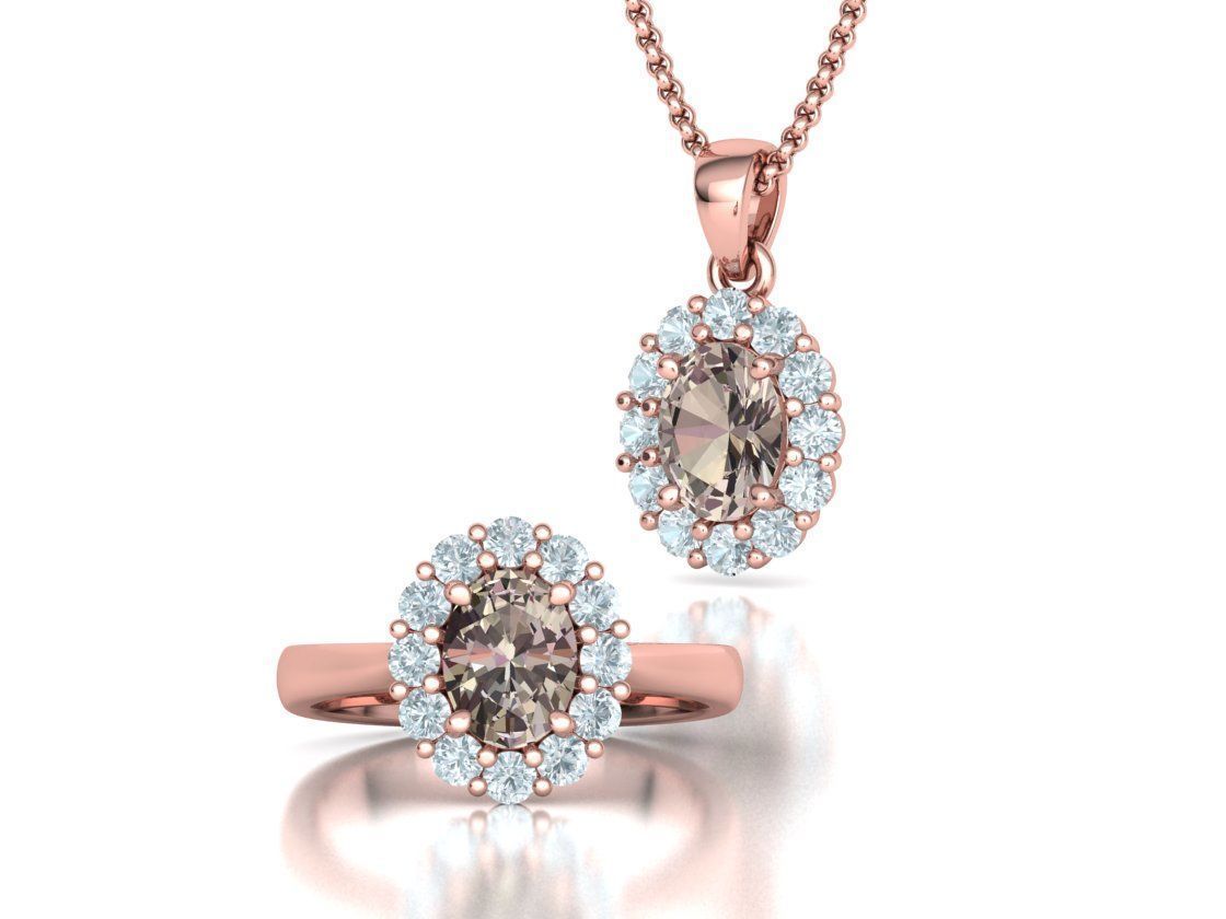 8x6 Oval 1ct Gem Princess Diana Ring and Pendant Collection _14