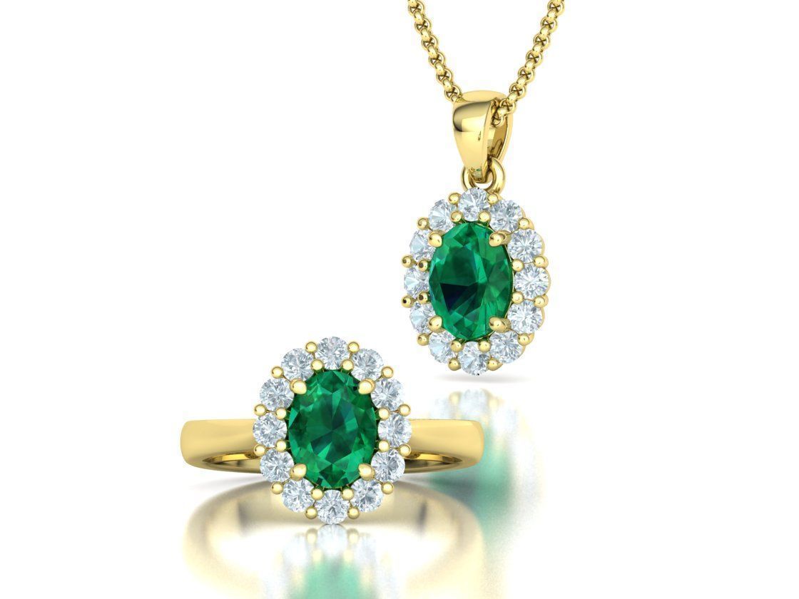 8x6 Oval 1ct Gem Princess Diana Ring and Pendant Collection _15