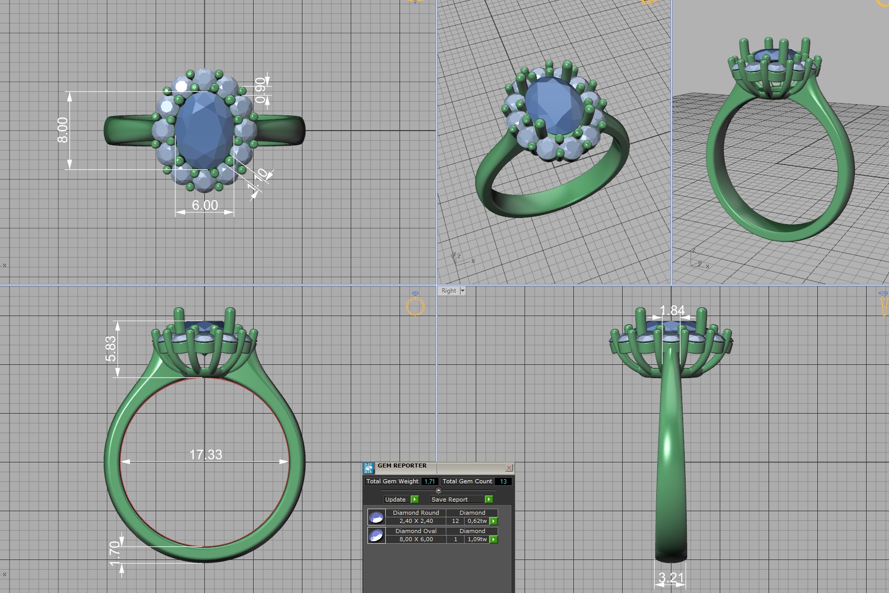 8x6 Oval 1ct Gem Princess Diana Ring and Pendant Collection _4