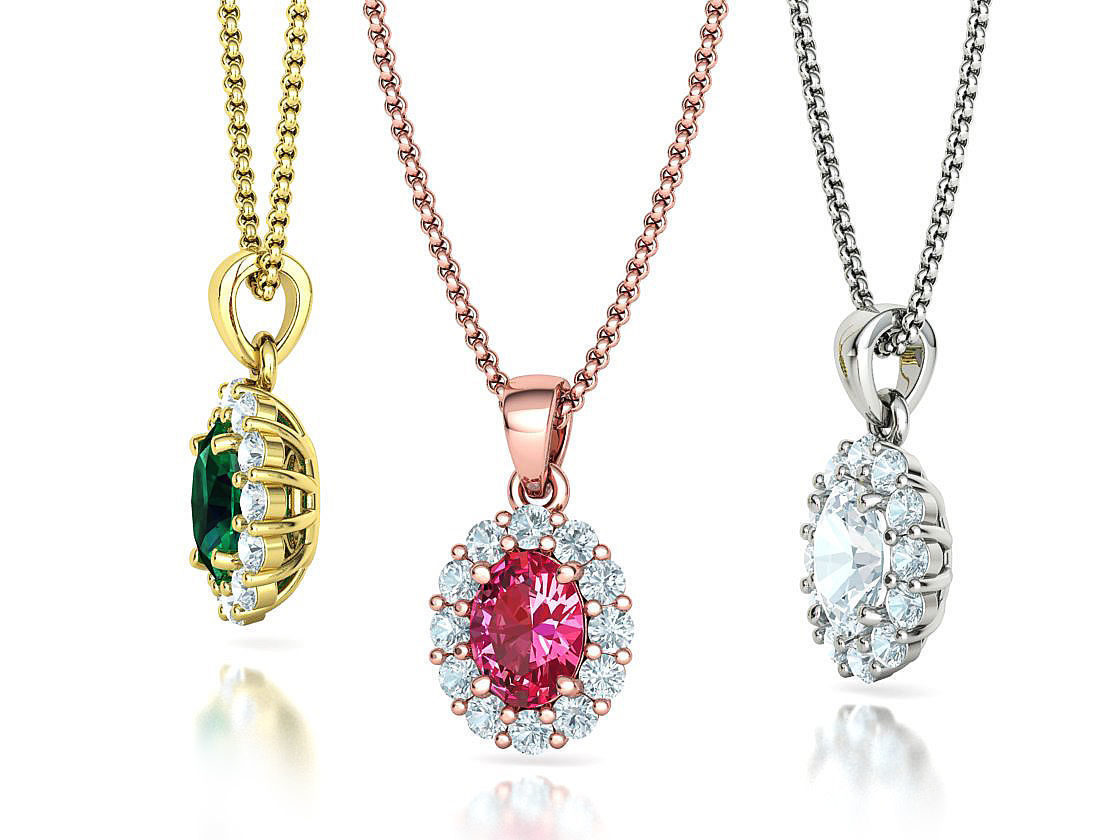 8x6 Oval 1ct Gem Princess Diana Ring and Pendant Collection _28