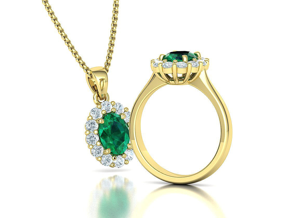 8x6 Oval 1ct Gem Princess Diana Ring and Pendant Collection _3