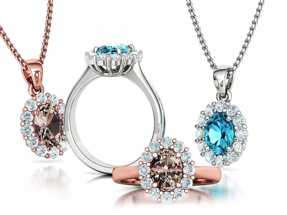 8x6 Oval 1ct Gem Princess Diana Ring and Pendant Collection _0