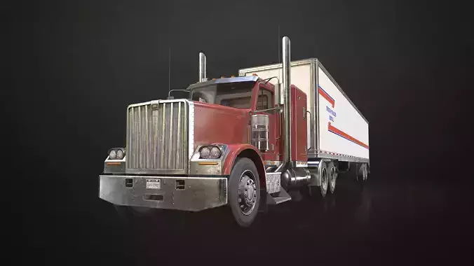 Flat Top Semi Truck Van Trailer