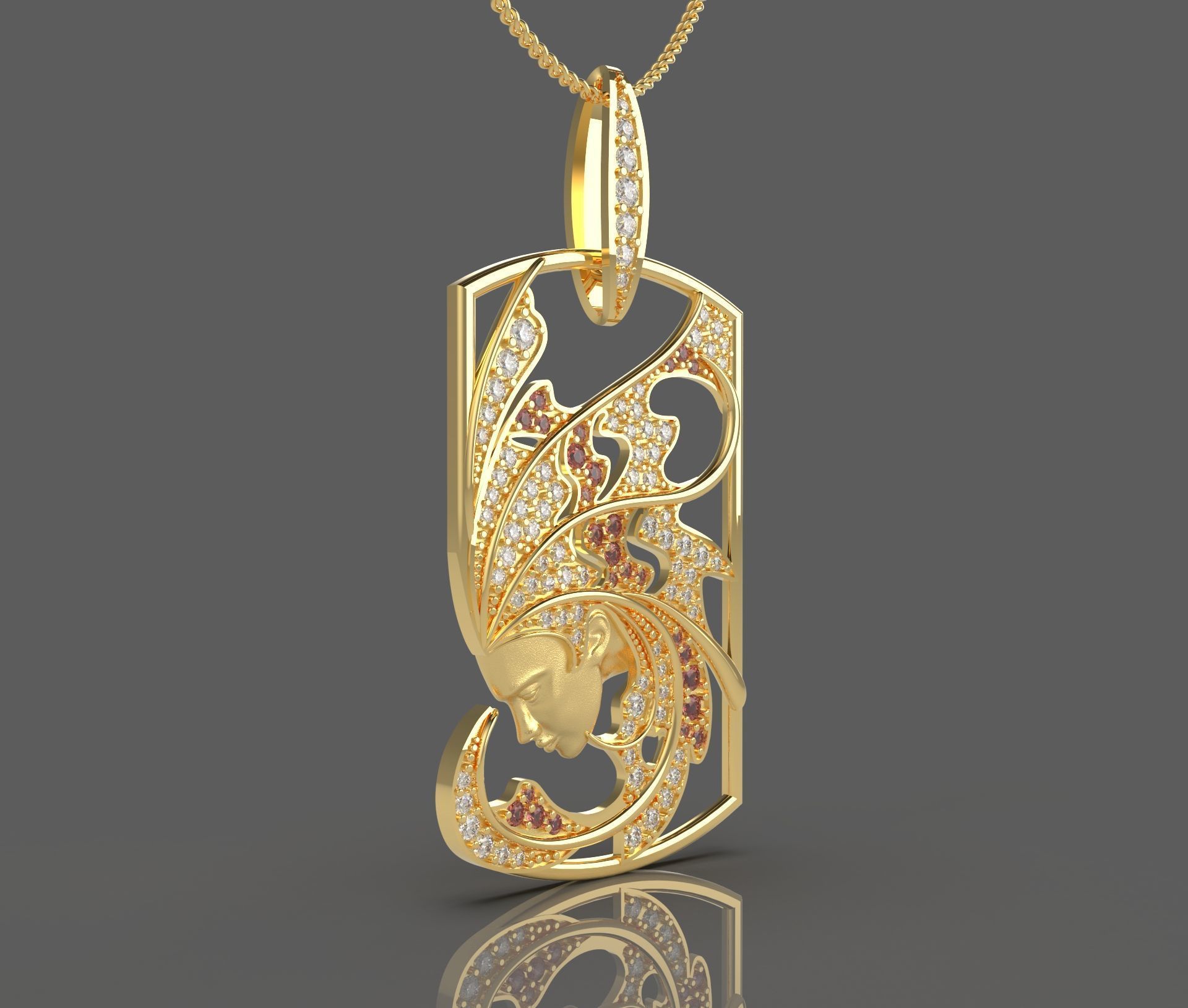 Pendant Atlantis sirena  magerit  3D print model_10
