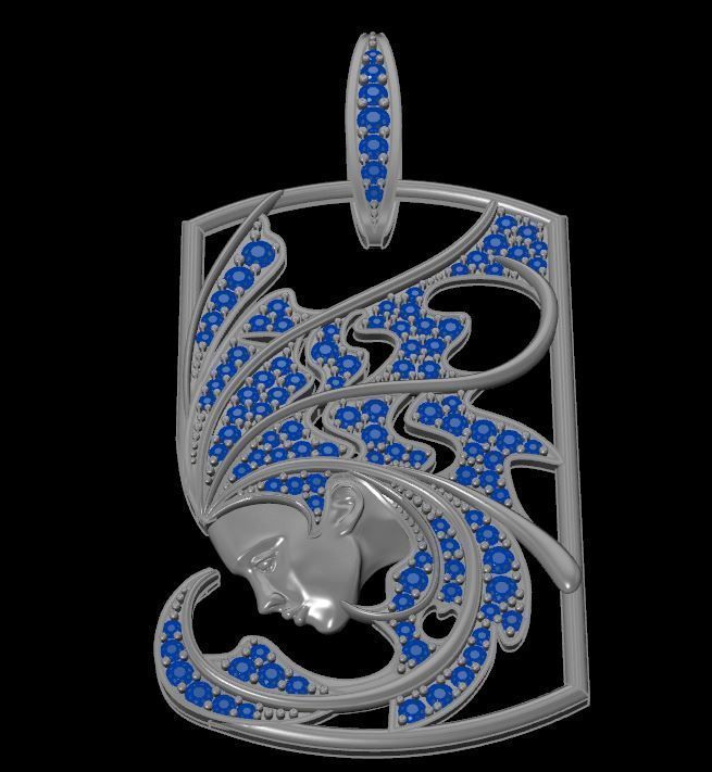 Pendant Atlantis sirena  magerit  3D print model_8