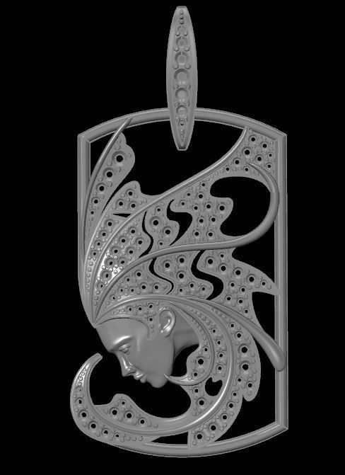 Pendant Atlantis sirena  magerit  3D print model_5