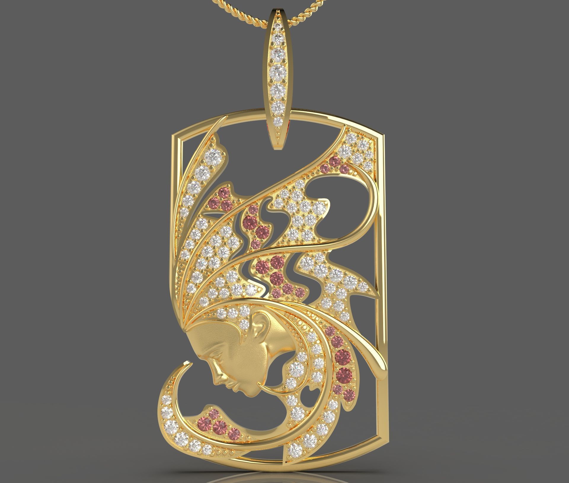 Pendant Atlantis sirena  magerit  3D print model_9