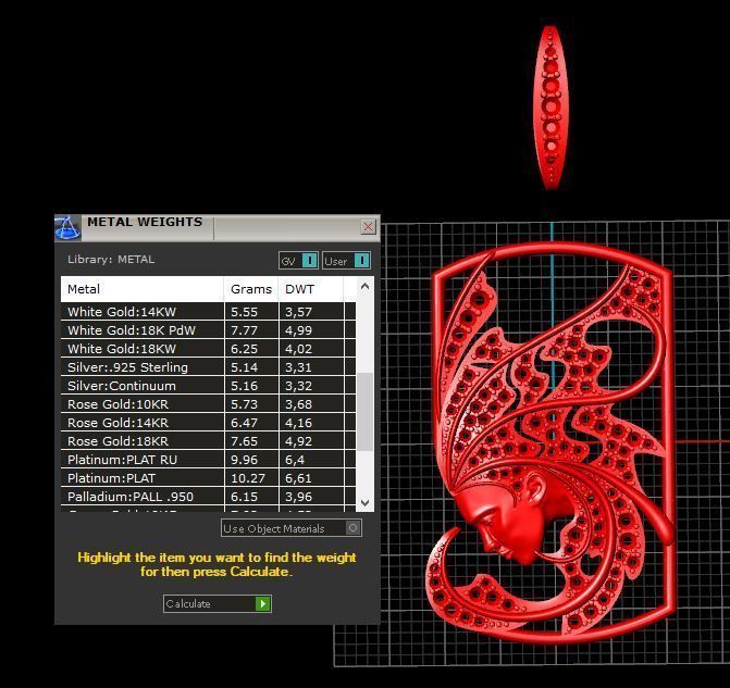 Pendant Atlantis sirena  magerit  3D print model_2