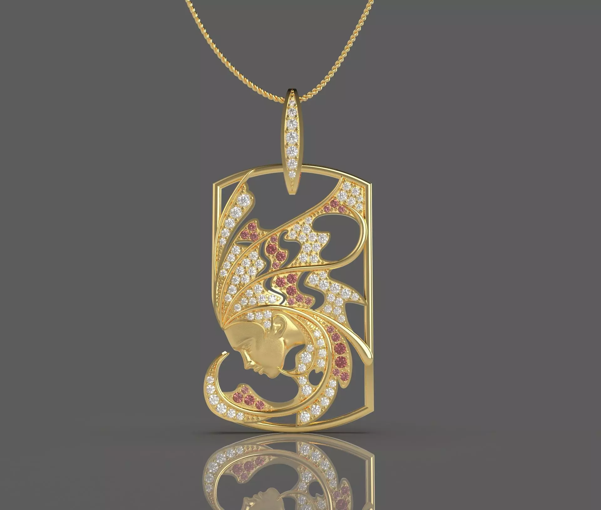 Pendant Atlantis sirena  magerit  3D print model_0