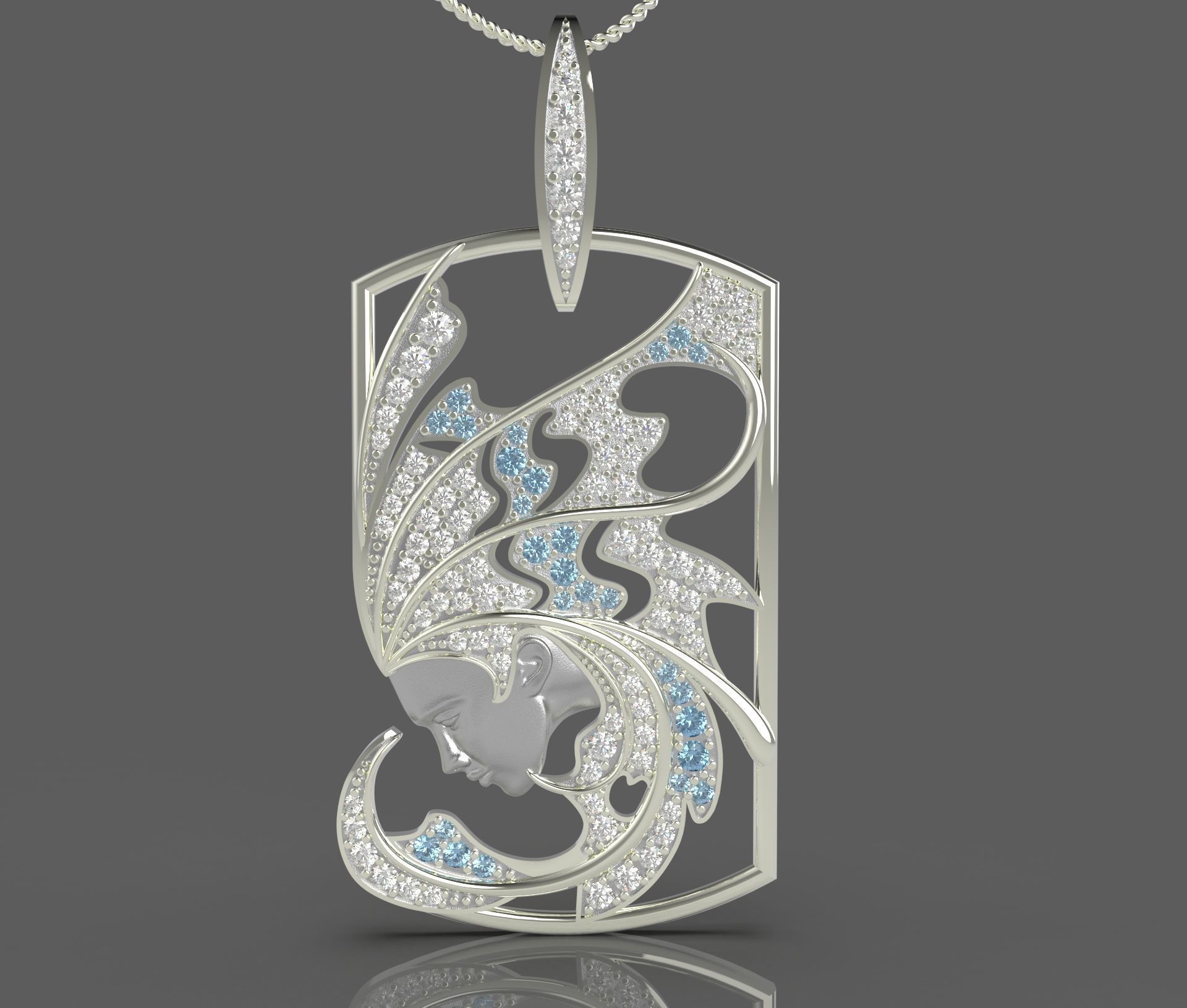 Pendant Atlantis sirena  magerit  3D print model_11