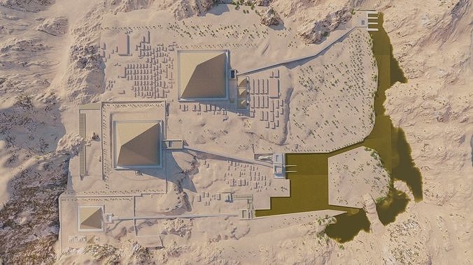 ancient egyptian pharaohs buildings-Ancient Egyptian Temple 3D model 2