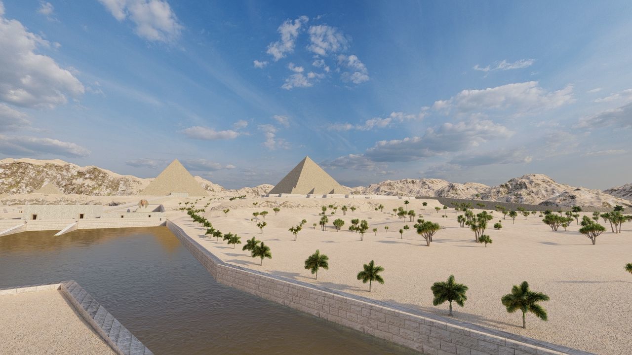 ancient egyptian pharaohs buildings-Ancient Egyptian Temple 3D model_12
