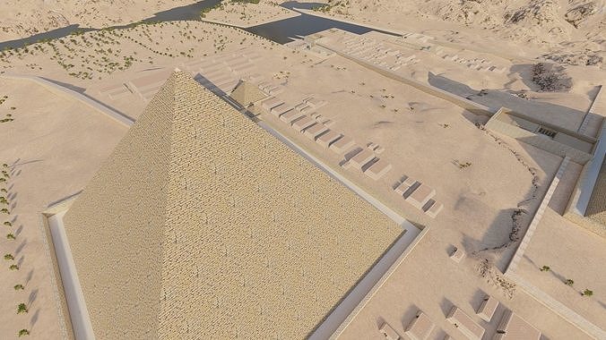 ancient egyptian pharaohs buildings-Ancient Egyptian Temple 3D model 7