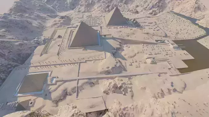 ancient egyptian pharaohs buildings-Ancient Egyptian Temple 3D model