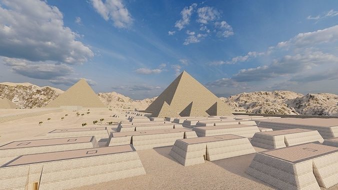 ancient egyptian pharaohs buildings-Ancient Egyptian Temple 3D model 5