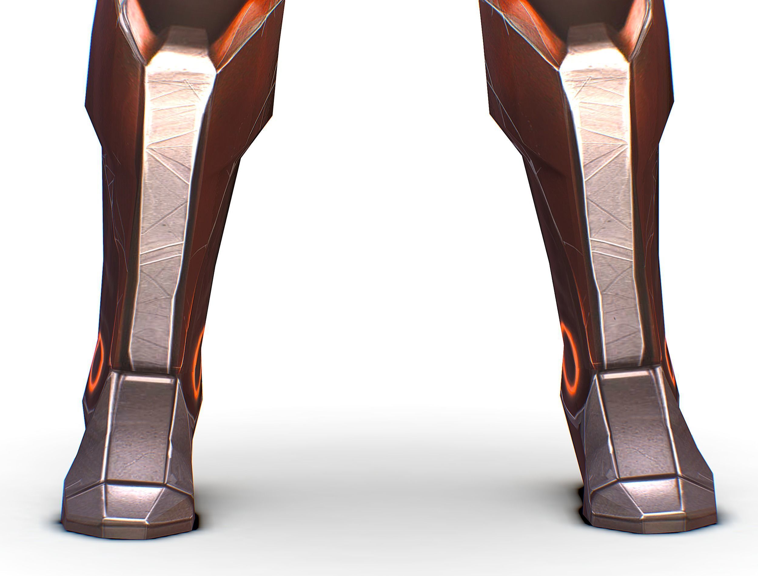 Cartoon Sci-Fi Cyborg Drone Heavy Machine Gunner Low-poly 3D model_61