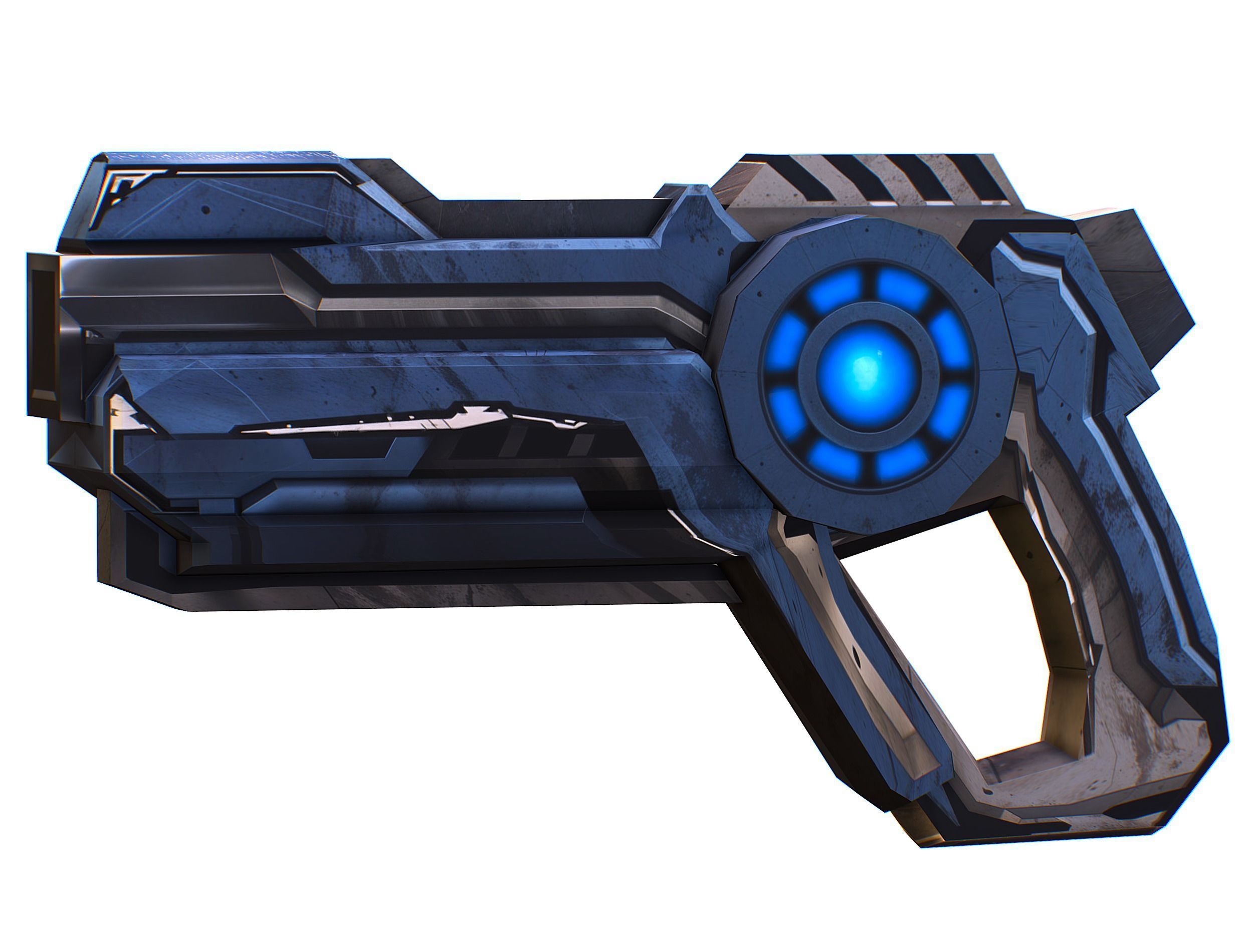 Cartoon Sci-Fi Cyborg Drone Heavy Machine Gunner Low-poly 3D model_43