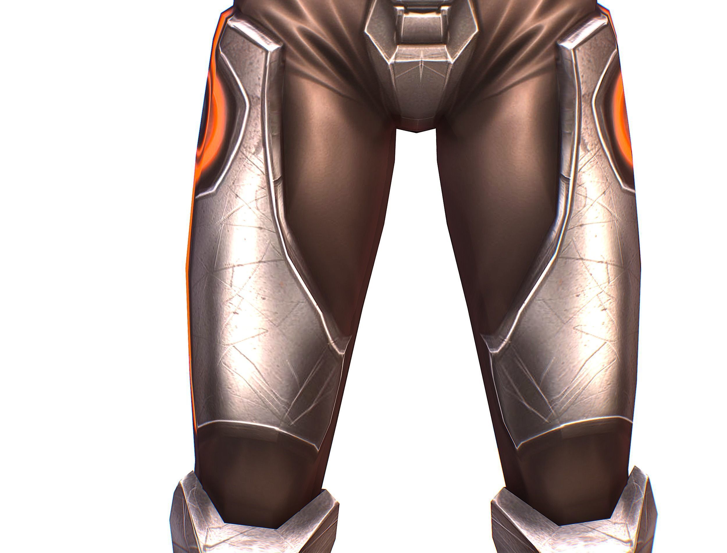 Cartoon Sci-Fi Cyborg Drone Heavy Machine Gunner Low-poly 3D model_59