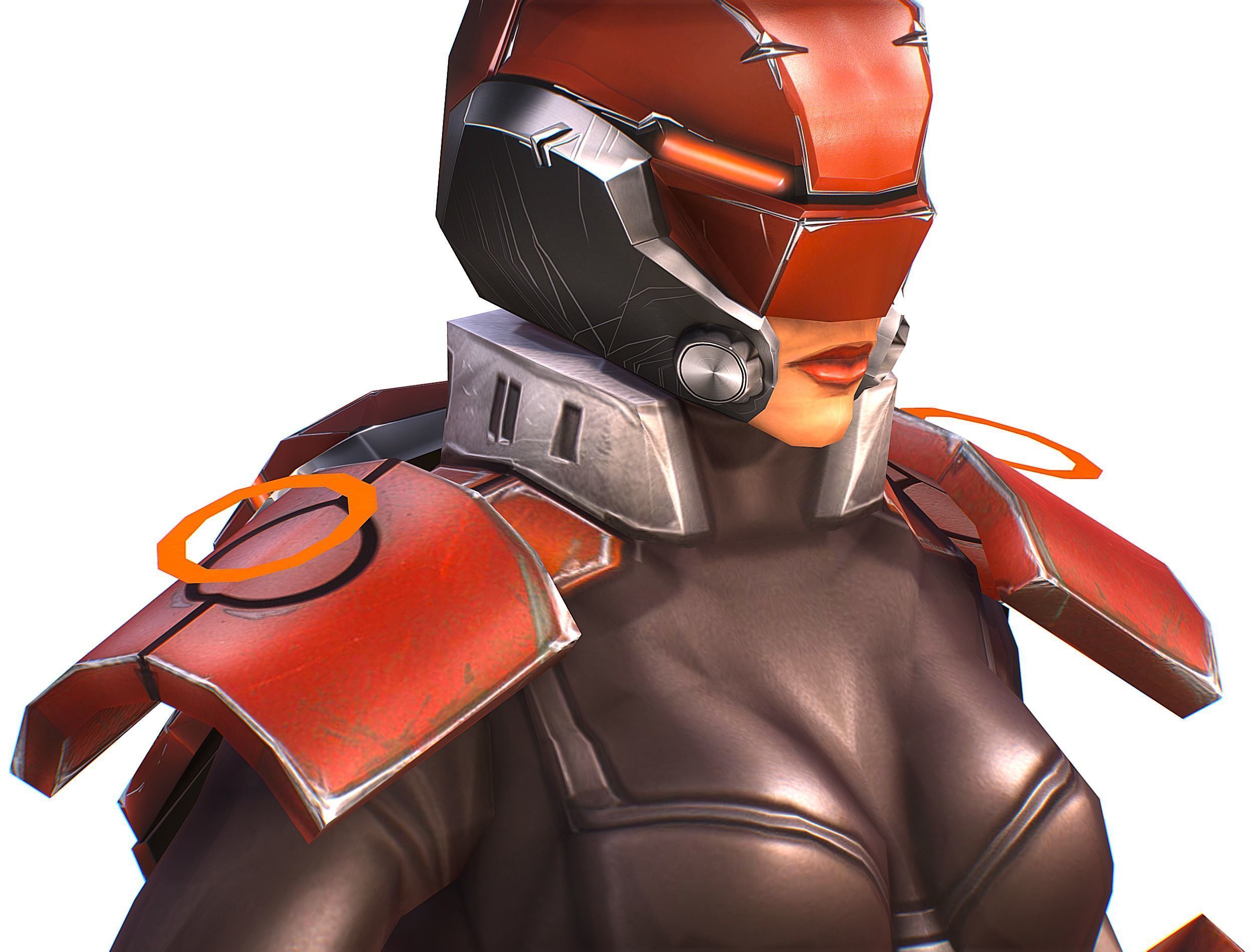 Cartoon Sci-Fi Cyborg Drone Heavy Machine Gunner Low-poly 3D model_21