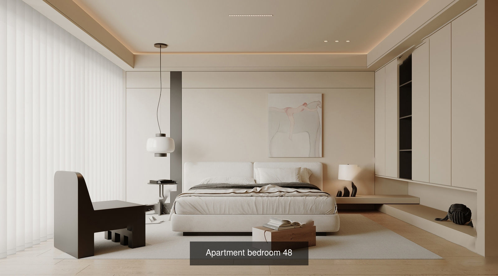 Interior furniture-bedroom furniture-apartment living room 3D Model Collection_10