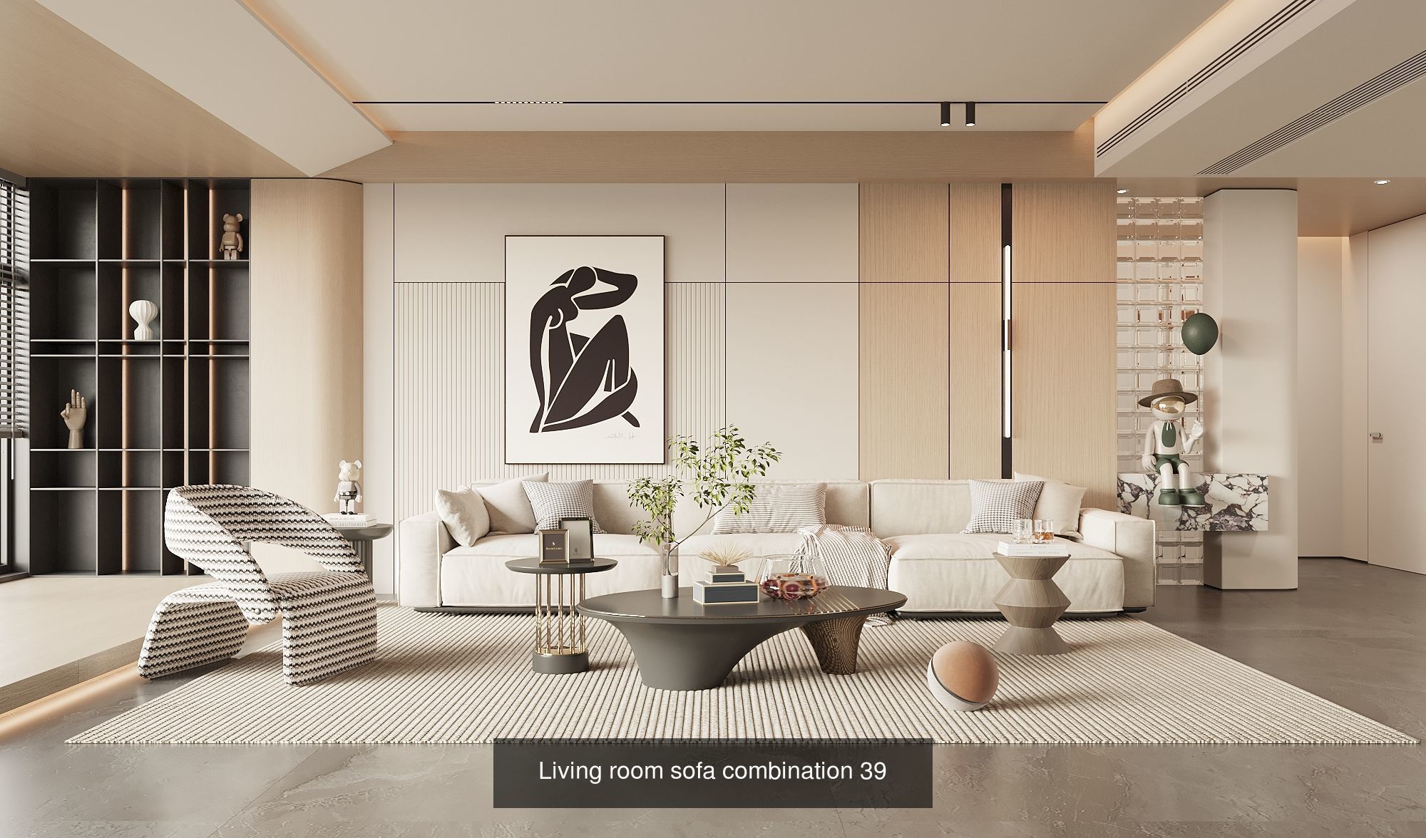 Interior furniture-bedroom furniture-apartment living room 3D Model Collection_20